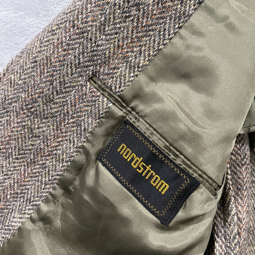 VTG Harris Tweed Blazer Men 40R Scottish Wool Nordstrom Herringbone Sport‎ Coat - Picture 4 of 14